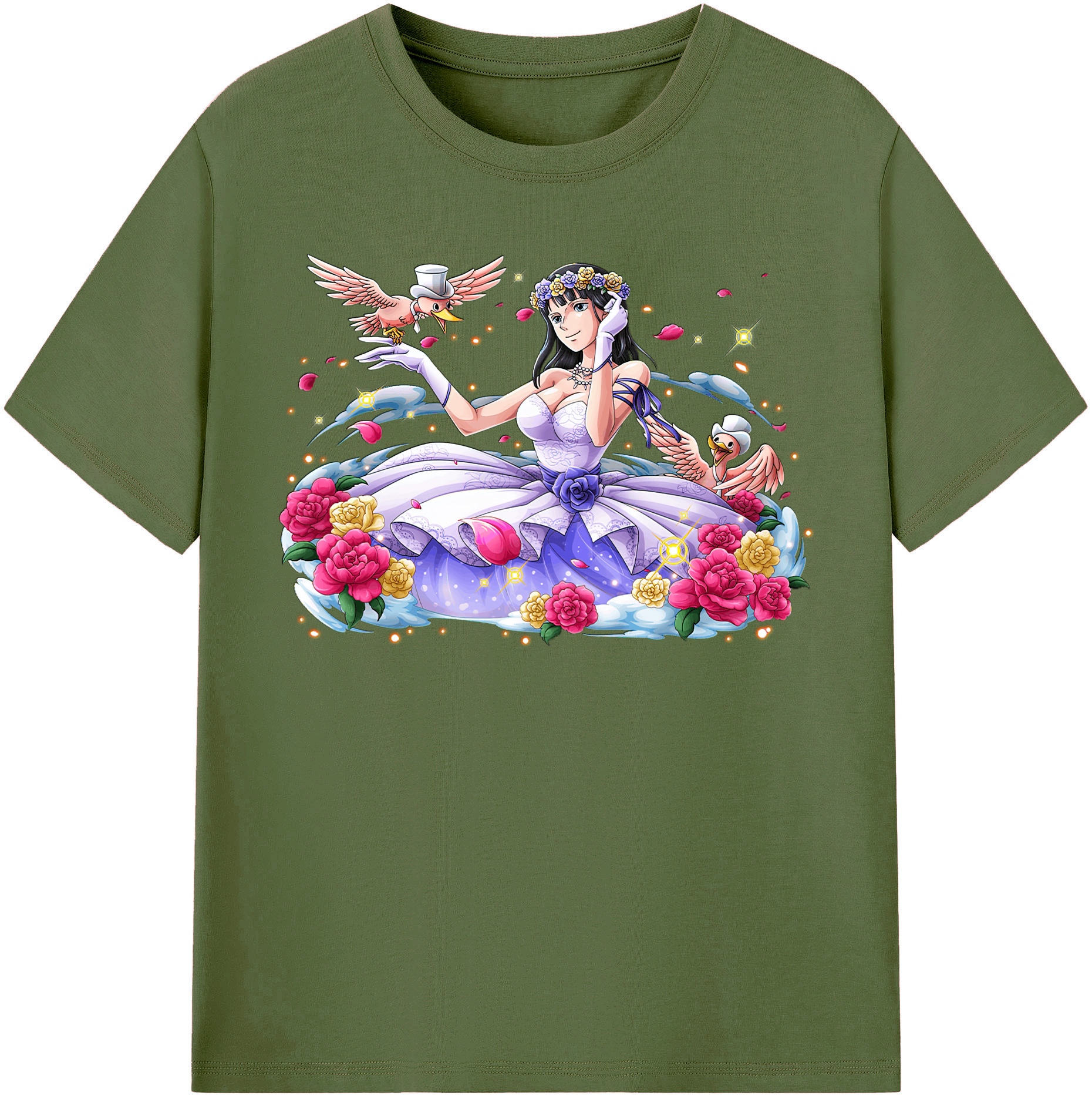 ワンピース ニコ・ロビン ONE PIECE Nico Robin 綿100％半袖Tシャツ（フロントプリント）